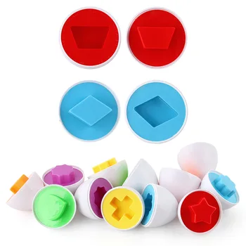 Montessori Žaislai, Vaikų Ankstyvojo Mokymosi Smart Kiaušiniai 3D Puzzle Mišrios Formos Įrankių Geometrijos Mokymosi Modelį, 6 Vnt./set