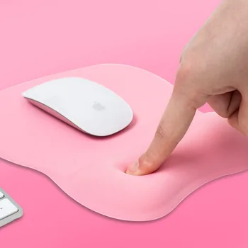 Pelės kilimėliai 3D Su Riešo Poilsio Paramos Pelės Padas Silikoninis Gelis Vertus PU Anti-slip Vertus Pagalvę Atminties Medvilnės Gaming Mouse Pad Mat