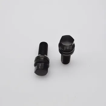 Aukštos kokybės juodos spalvos Gr.5 titano rankena varžtai M12*1.5*35mm su 60 laipsnių nuimamas kūgio sėdynės