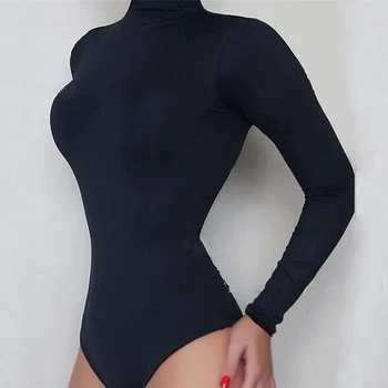 Ilgomis Rankovėmis Golfo Slim Bodysuits 2020 Nauji Moteriški Bazės Bodysuits Kietas Playsuits Moterų Drabužių Sexy & Klubo Slim Jumstits