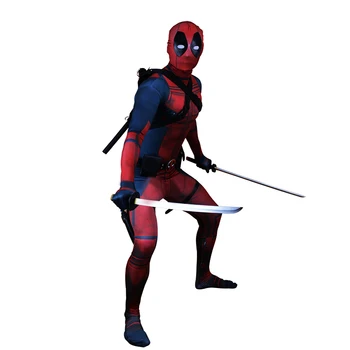 Naujas Deadpool 2 Kostiumas Suaugęs Žmogus Lycra Spandex Zentai Bodysuit Jumpsuits Helovyno Cosplay Kostiumas Diržo Apdangalai, Kaukė, Kardas dėklas