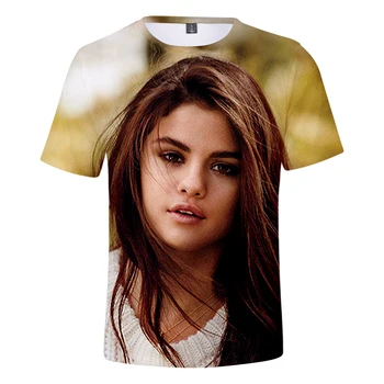 Rholycrown 3D Selena Gomez T-shirt Moterims, Vyrams trumpomis Rankovėmis Vasarą t-shirt Spausdinti Selena Gomez 3D marškinėliai moterims Mados mergina Viršūnės