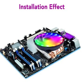 KARŠTO 4 Heatpipes 120mm CPU Aušintuvo LED RGB, Ventiliatorius Intel LGA 1155/1151/1150/1366 AMD