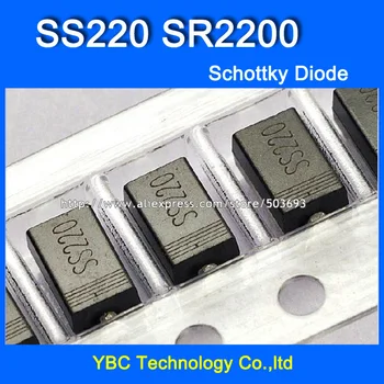 100vnt/daug SS220 SR2200 2A/200V Schottky Diodas