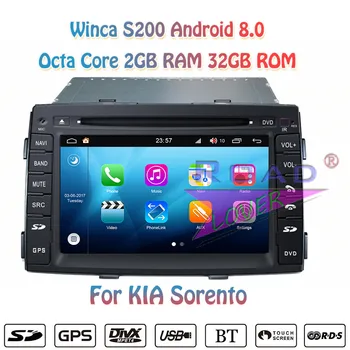 Winca S200 Android 8.0 Automobilių DVD Grotuvas Radijo KIA Sorento 2010 M. 2011 m. 2012 Stereo GPS Navigacijos Magnitol 2 Din Video HD Monitorius