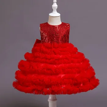 Mergina Dress Krikšto suknelė kūdikių Pink petal elegantiškas Gėlių Mergaitėms Vestuvių Suknelės tutu princesė Baby Girl Dress