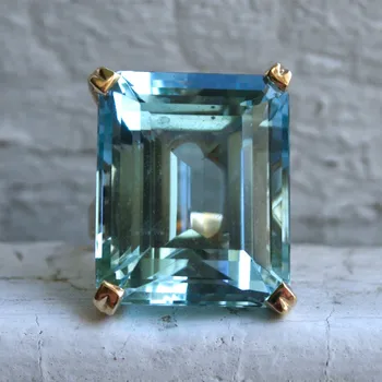 Jūra, Mėlynas Topazas Akmuo Princesė Deimanto Žiedas Safyro Sužadėtuvių Žiedas 14K aukso Anillos moterų Bizuteria jade deimantų papuošalai