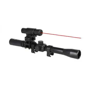 Taktinis 4x20 Šautuvas, Optika taikymo Sritis Riflescope su Red Dot Lazerinio Taikiklio ir 11mm Geležinkelių Stovai