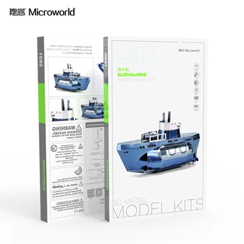 MMZ MODELIS Microworld 3D metalo Dėlionė Povandeninis laivas modelis 