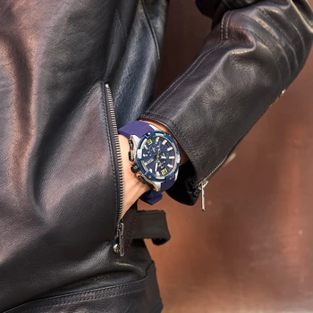 MEGIR 2020 vyriški Laikrodžiai Top Brand Prabanga Mėlyna Sporto Laikrodžiai Vyras Chronograph Karinės Kvarco Riešo Žiūrėti Laikrodis Relogio Masculino