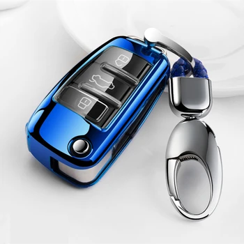 TPU Minkšto Silikono Automobilio Raktas Padengti Apsauga Audi Q3 A4L A6L Q5 Q7 A1 A3 Klavišą Apima Apsaugoti Priedai