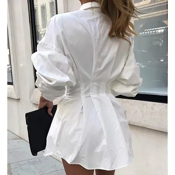 Elegantiškas OLIS Streetwear Mini Suknelė ilgomis Rankovėmis Stovėti Apykaklės Mados Spausdinti Bodycon Trumpą Suknelę 2019 M. Rudenį Naujų