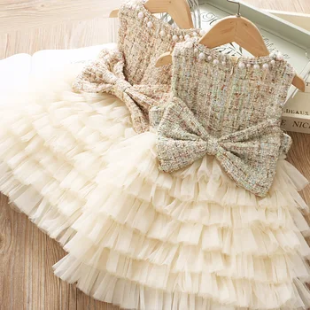 Rudenį mergina princesė suknelė rankovės mažiau mados gimtadienio lankas tutu suknelė patenka kūdikių drabužiai vaikams, suknelės frock parduotuvių YK