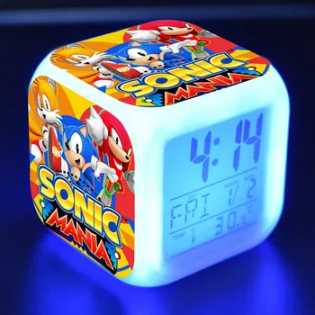 Anime Figūrėlės LED Laikrodis Žadintuvas Spalvinga Flash Šviesos Termometras Animacinių filmų skaičius žaislai