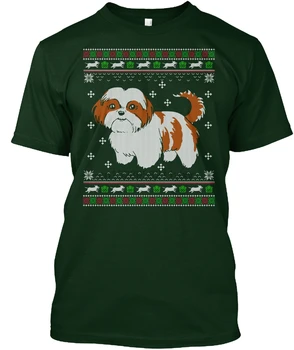 Vyrų marškinėliai ShihTzu šuo - Bjaurusis Kalėdų Sweater2 tshirts Moterys t-shirt