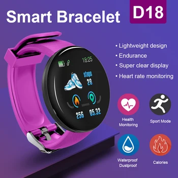 D18 Smart Watch Širdies ritmo Smart Apyrankė atsparus Vandeniui Sporto Smartwatch Kraujo Spaudimą, Stebėti Sporto Laikrodžiai, Apyrankės Mobiliųjų