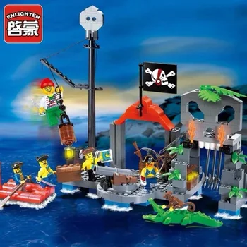 Apšviesti pastato blokas piratų laivo modelį, Black Pearl berniukas įspūdį surinkimo mažų dalelių pastato žaislai