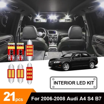 Balta Canbus Klaidų, Automobilių Lemputės, LED Vidaus apšvietimo Komplektas, 2006-2008 M. Audi A4 S4 B7 Avant Skaityti Lubų Krovinių Licencijos Lempos