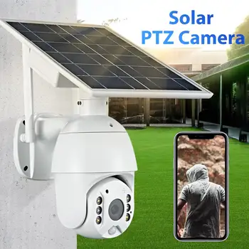 Sandėlyje 2020 PTZ vaizdo Kameros Vandeniui atspari Saulės Energijos Įspėjimo Kamera Su Mažas Energijos Suvartojimas Smart dvipusis Balso Domofonas vaizdo Kamera