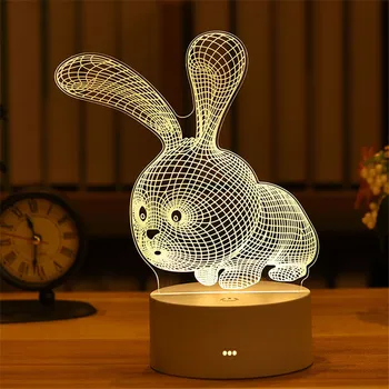 Valentino Dienos Dovana Rose 3D Lempos Akrilo LED Nakties Šviesa Meilė/Lokys/rabbit-formos Valentino Dovana Mergaitė Berniukas Pateikti Velykų Dekoras