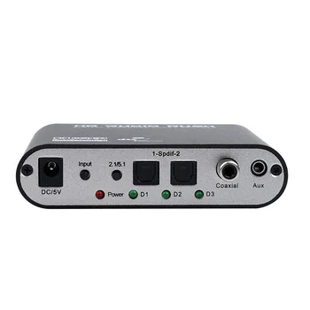 5.1 garso pavarų dts skaitmeninio į analoginį garso keitiklis 5.1 HD Audio Signalo SPDIF Koaksialinis įėjimas Analoginis Skaitmeninis Audio Adapteris for PC
