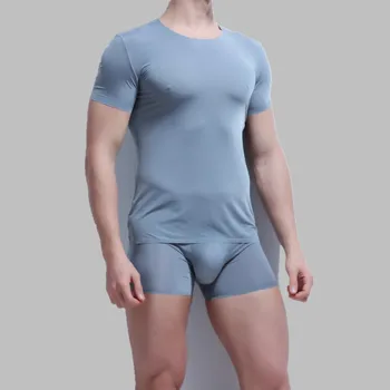 Vyriški Viršūnes Tees+boksininkas trumpikės 2017 m. vasaros naują Ledo šilko o-kaklo trumpomis rankovėmis marškinėliai vyrų mados tendencijos fitneso t-shirt dydis 2XL te