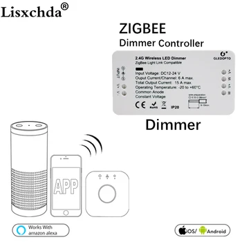ZIGBEE tiltas Smart Home Led dimmer, juostos Valdiklis DC12/24V zigbee dimeris APP kontrolė suderinama su LED ECHO
