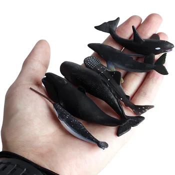 Oenux 12pcs Mini Sea Life Gyvūnų Ryklių, Banginių Pingvinas Modelis Originalus Miniatiūrinis Vandenyno Jūrų Gyvūnų figūrėlių, Žaislas Vaikams Dovanų