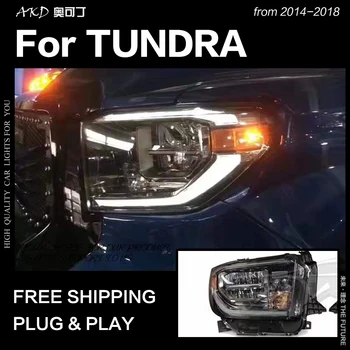 AKD Automobilių Stilius Toyota Tundra Žibintai-2018 M. Tundra LED Žibintai DRL Didelis Mažas Šviesos LED Žibintas Priedai