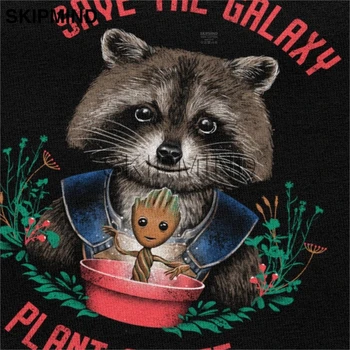 Išgelbėti Galaktika Panda Marškinėliai Vyrams Minkštos Medvilnės Possum marškinėliai trumpomis Rankovėmis Meškėnas, pasodink Medį Tee Viršuje Loose Fit Marškinėlius Drabužiai