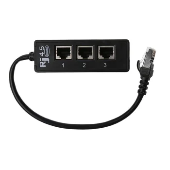 1PCS LAN Ethernet Tinklo RJ45 Jungtis Splitter Adapterio Kabelis, Skirtas Tinklų Išplėtimas, 1 Patinas 3 Patelės Jungtis