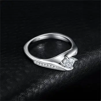 JewelryPalace Princess Cut Sužadėtuvių Žiedas 925 Sterlingas Sidabro Žiedai Moterims Pažadas Žiedas, Vestuviniai Žiedai, Sidabro 925 Papuošalai