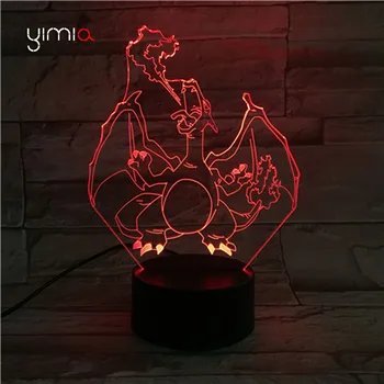 3D Lampe Vedlys Charizard Muzika 