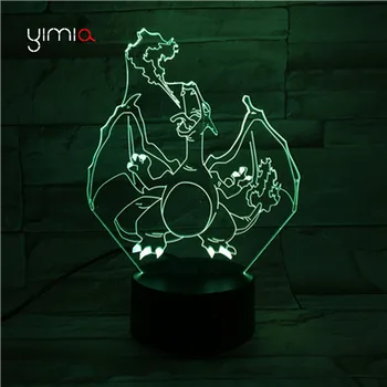 3D Lampe Vedlys Charizard Muzika 
