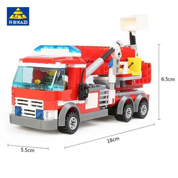 244Pcs City ugniagesių Sunkvežimis Automobilio Modelį Plytų Rinkinys Statybinių Blokų Rinkinius Gaisrininkas Sumos Švietimo Žaislai Vaikams