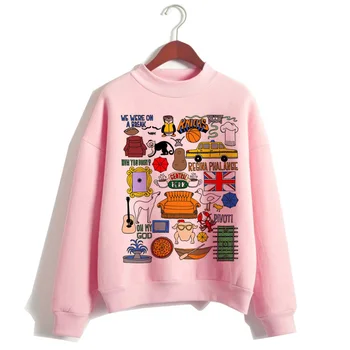 Draugai, Tv Rodo, hoodies moterų grafinis atspausdintas streetwear Korėjos moterų hoody puloveris grunge