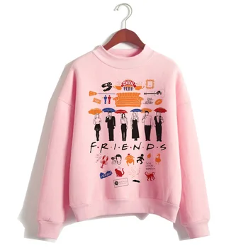 Draugai, Tv Rodo, hoodies moterų grafinis atspausdintas streetwear Korėjos moterų hoody puloveris grunge