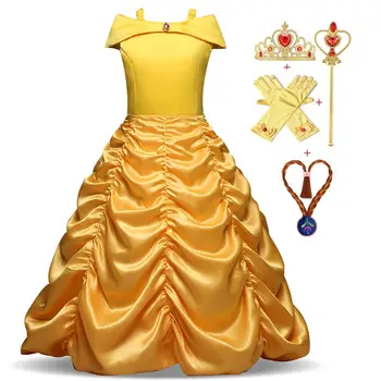 2021 Mergina Kostiumų Grožis Ir Žvėris Princesė Dress Velykų Vaikams, Suknelės Mergaitėms Karnavalas Cosplay Kostiumai Vaikams Vestidos