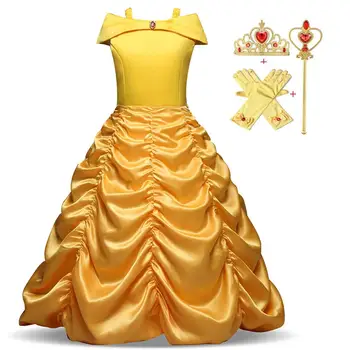 2021 Mergina Kostiumų Grožis Ir Žvėris Princesė Dress Velykų Vaikams, Suknelės Mergaitėms Karnavalas Cosplay Kostiumai Vaikams Vestidos