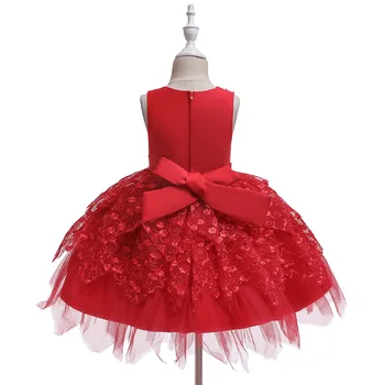 Vaikai Mergaitė Princesė Dress Bamblys Vaikų Vasaros Rankovių Kietas Vaiskiai Balta Spalva Rožinė Raudona Mėlyna Kamuolys Suknelė Suknelės Komplektus 0-5T