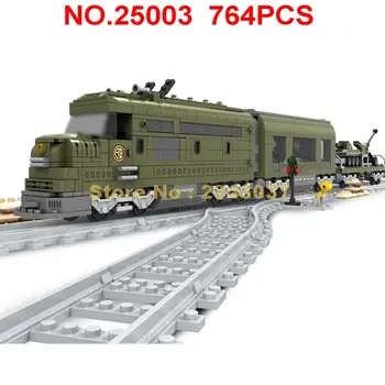 Ausini 764pcs statybos traukinio serijos karinės geležinkelių statybos blokas Žaislas