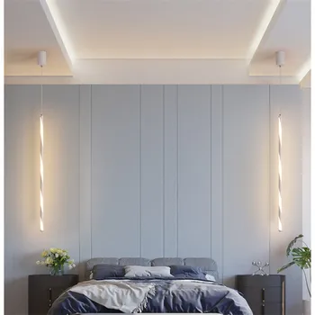 Šiuolaikinių LED sieniniai šviestuvai minimalistinio restorane /kavinėje/gyvenamasis kambarys/naktiniai priedai veltiniams, vilna lempa fono sienos ilgio linijos, pakabinti lempos