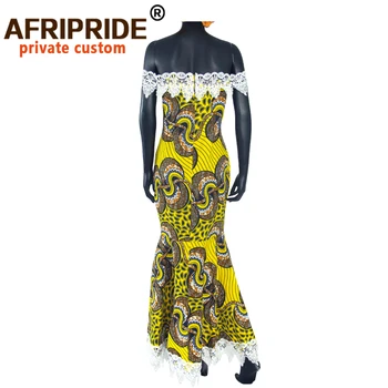 Afripride Afrikos Ragą Suknelė Moterims individualų užsakymą Stebėjimo Grindų Ilgis Šalis Suknelė su Galvos Wrap A1925053