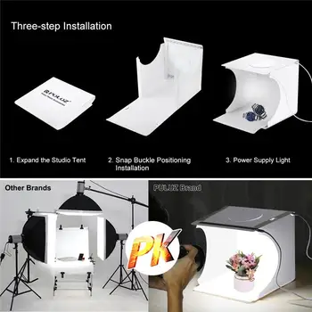 Pratybos, Šaudymo Led Nešiojamų Fotografijos Mini Palapinės Box Studija Fotoaparato Nuotraukų Softbox 1 LED Šviesos Juosta 6 Fone Photobox