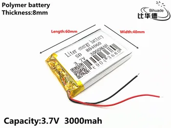 1pcs/daug), 3,7 V 3000mAH 804060 Polimeras ličio jonų / Li-ion daugkartinio Įkrovimo baterija DVR,GPS,mp3,mp4