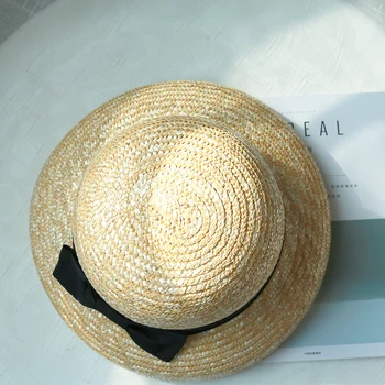 2019 mados Vasaros saulės kepurės Snapeliu šiaudų bowknot Hepburn stiliaus Umbra lady holiday beach kibirą bžūp moterys lauko skrybėlę