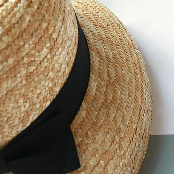 2019 mados Vasaros saulės kepurės Snapeliu šiaudų bowknot Hepburn stiliaus Umbra lady holiday beach kibirą bžūp moterys lauko skrybėlę
