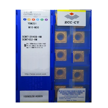 ZCC.CT SCMT SCMT09T304-HM SCMT09T308-HM SCMT120408-HM YBM251 procesas Nerūdijančio Plieno SCMT09T3 CNC Tekinimo staklių Pjovimo Įrankiai