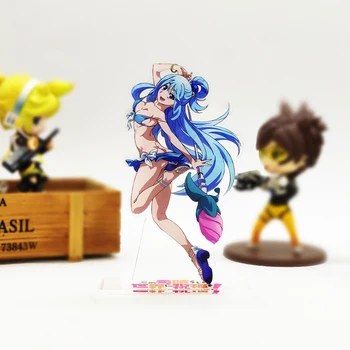 KonoSuba Seksualus Bikini Aqua akrilo stovi paveikslas modeliui, dvipuse plokštelės laikiklis tortas topper anime cool games
