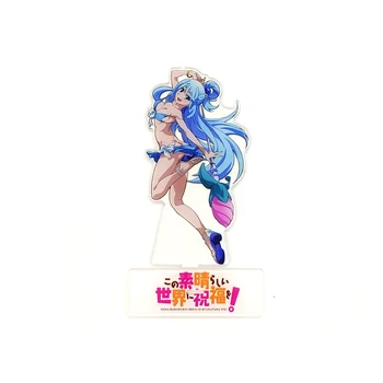 KonoSuba Seksualus Bikini Aqua akrilo stovi paveikslas modeliui, dvipuse plokštelės laikiklis tortas topper anime cool games